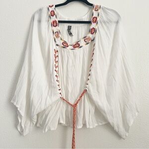 Banjara Embroidered Floral Bohemian Flowy Blouse